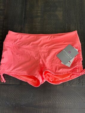 Athleta Coral Orange  Drawstring Athletic/ Swim 🏊 Shorts NWT😘